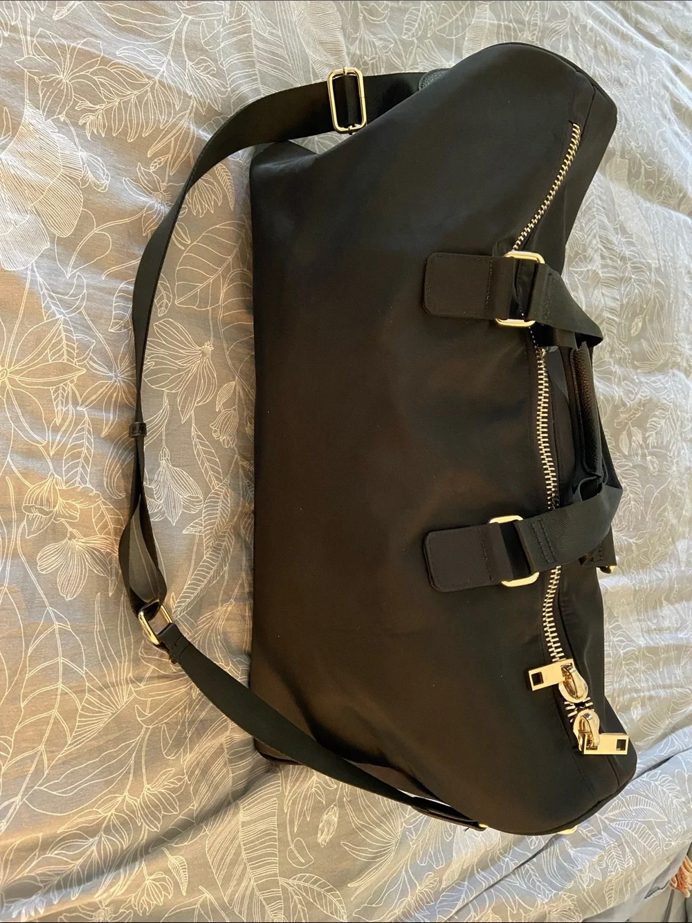 Stoney Clover Lane Black Duffel Bag with Gold Hardware
